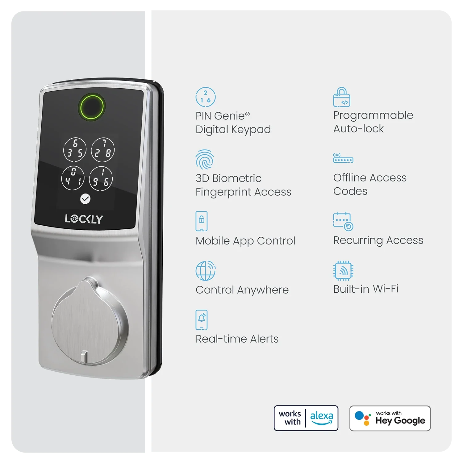 Lockly Secure Pro Deadbolt Latest Version Smart Lock with Built-in Wi-Fi - Image 6